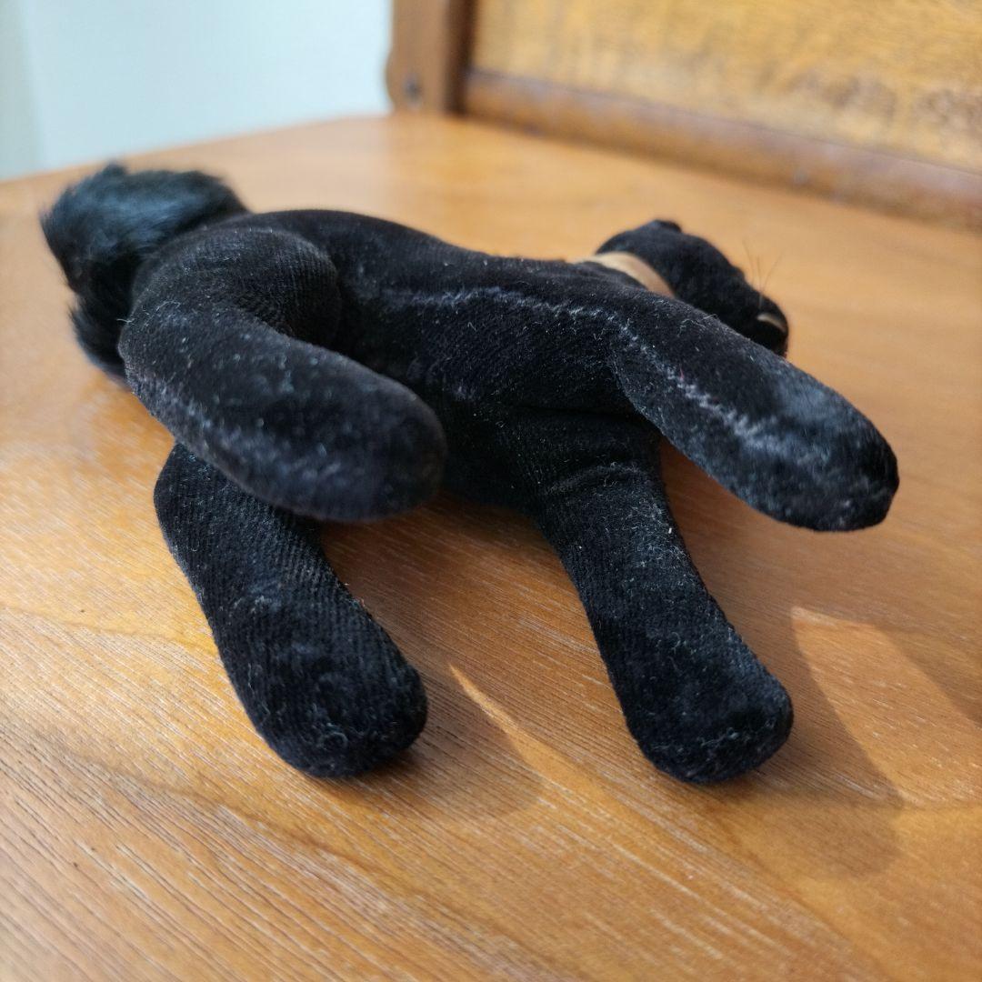 ビンテージ シュタイフ トム キャット 黒猫 別珍製 高さ10cm ③