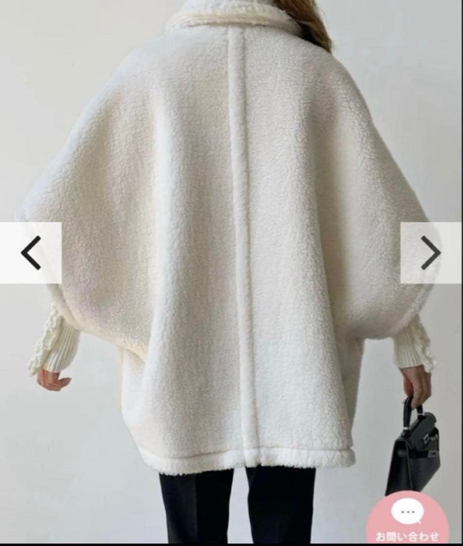 バースデーバッシュ ホワイト ポンチョ ボアコート