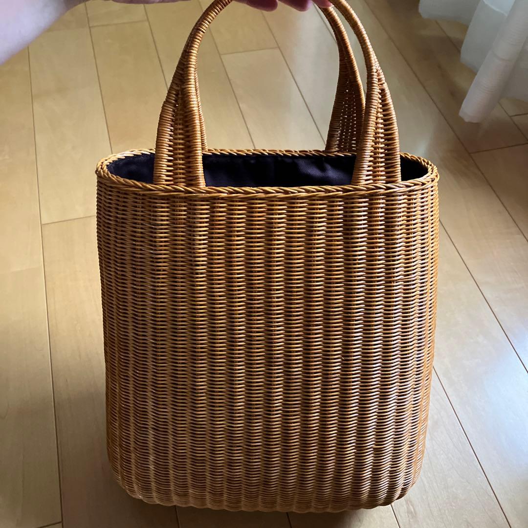 美品セブンテンSEVENTEN ラタンマリンバッグカゴバッグブラウン