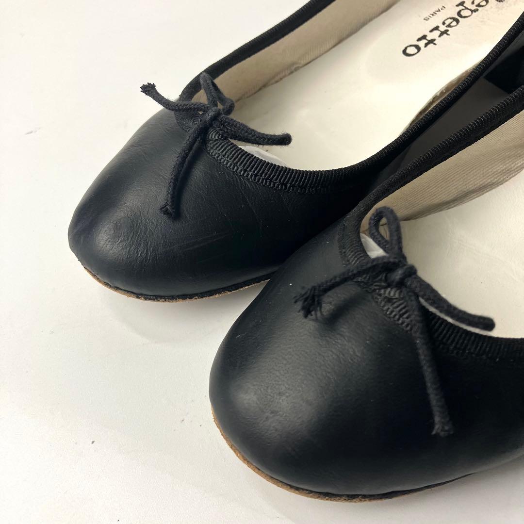 美品】repetto カミーユ リボン バレエシューズ 太ヒール 黒 36 - メルカリ