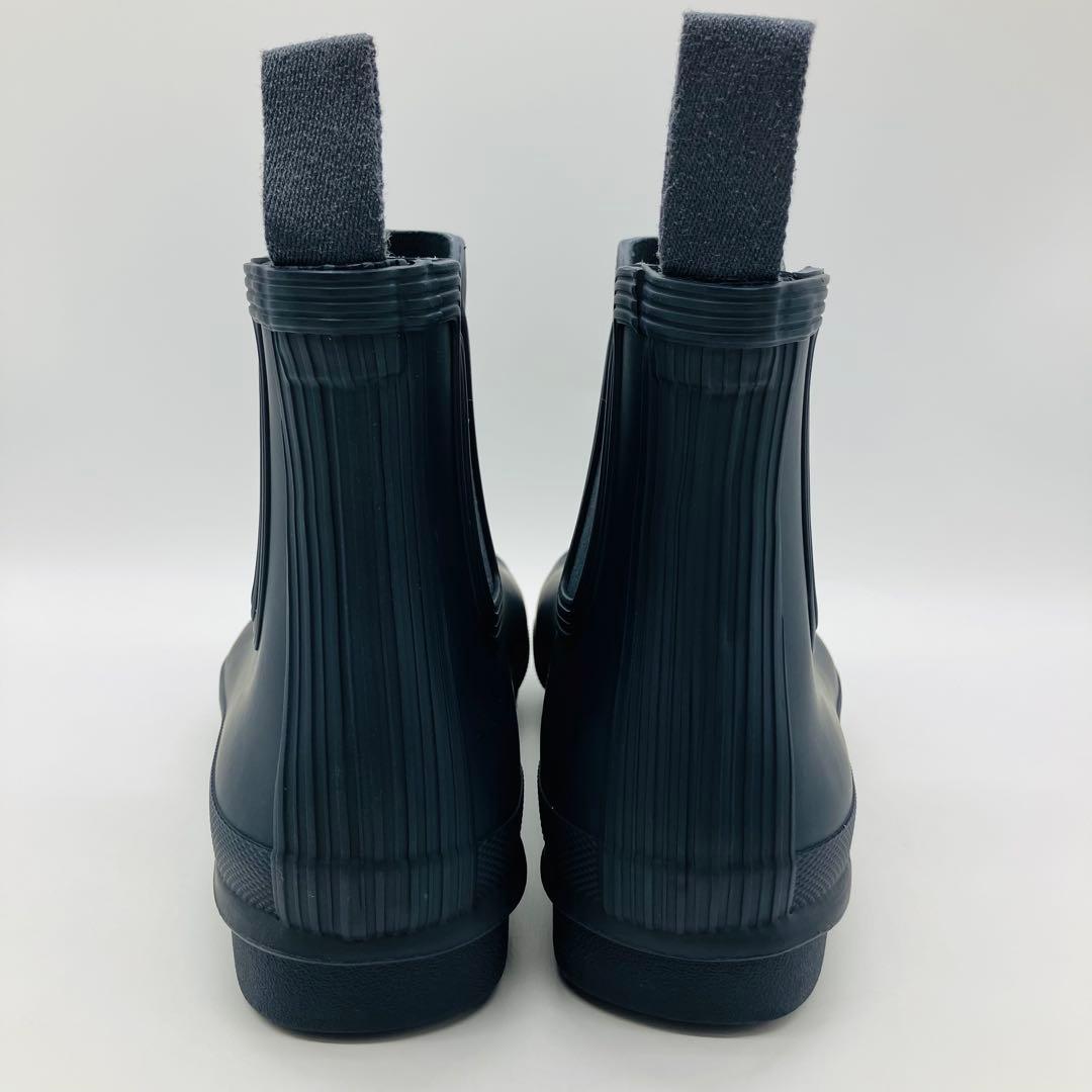 HUNTER サイドゴア チェルシー レイン ブーツ 紺 ネイビー UK6 25