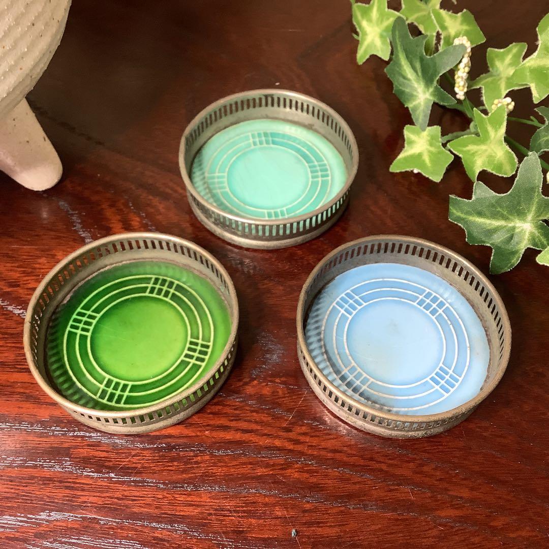 昭和レトロ 佐治タイル タイルコースター H.SAJI 名古屋 マジョリカ