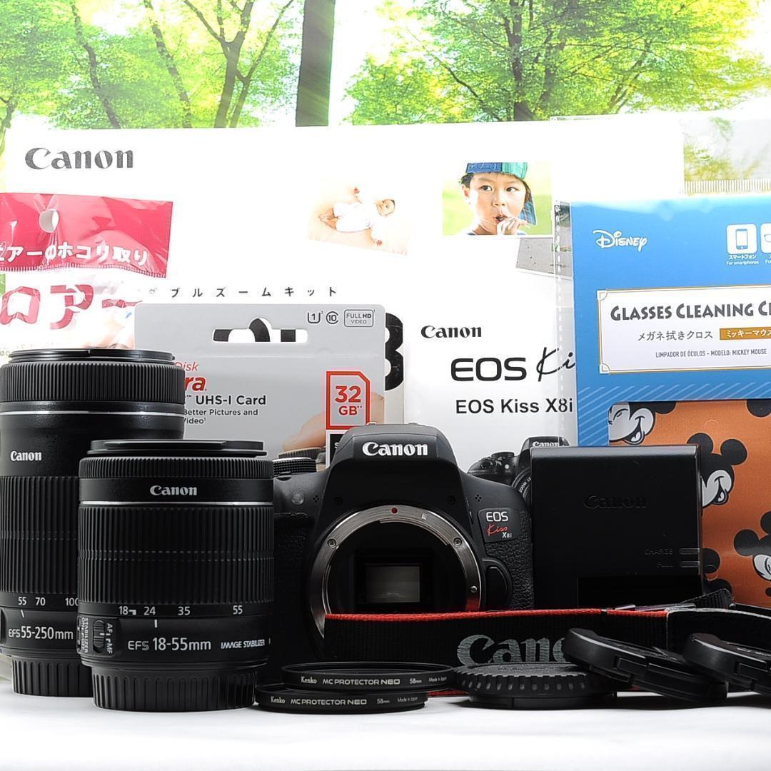 WiFi機能搭載☆Canon kiss X8i ダブルキット☆高性能一眼レフ - メルカリ