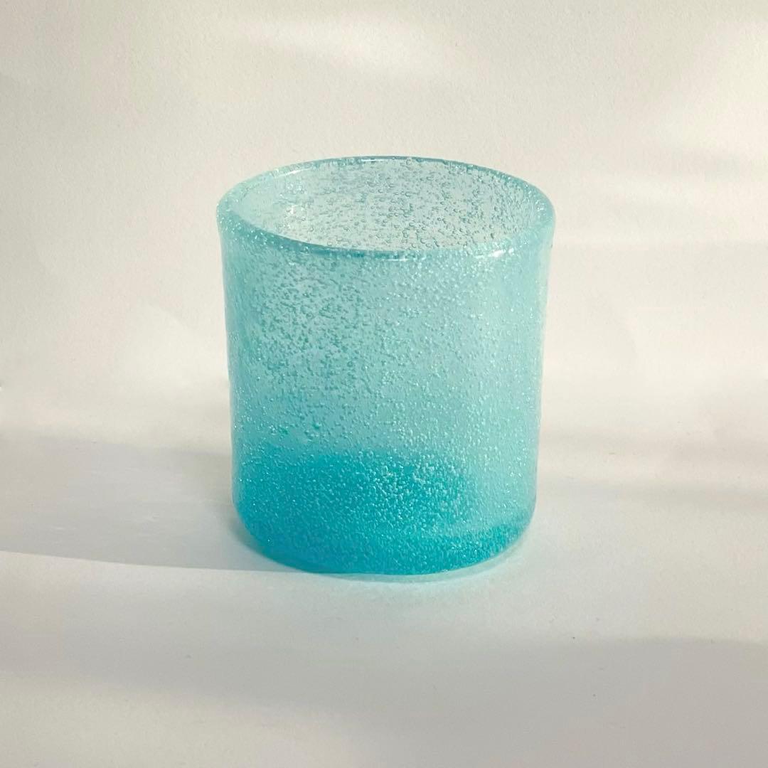 最終価格 横山秀樹 ガラス貴重な泡コップ小鉢 レア 在庫なしの水色