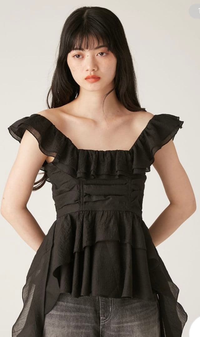 LILY BROWNリリーブラウンペプラムフリルトップス ベロアペプラムフリルトップス | リリーブラウン(LILY BROWN) | マルイ