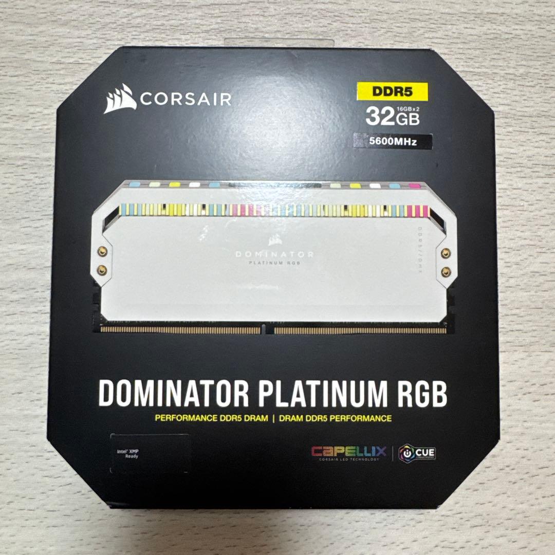 メモリー DOMINATOR PLATINUM RGB DDR5-5600 32GB DOMINATOR® PLATINUM RGB 32GB (2x16GB) DDR5 DRAM 5600MT/s C36 AMD