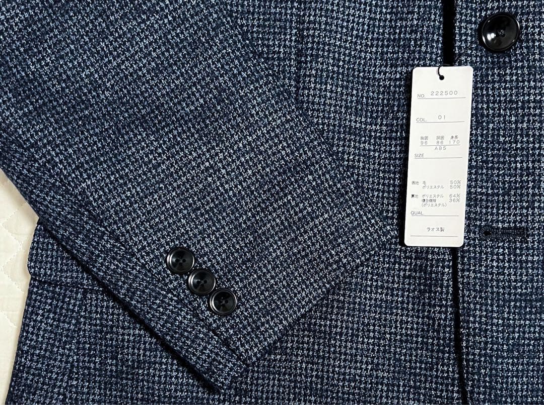 新品 未使用 タグ付き LES MUES ジャケット 尾州 ブルー 織柄 - メルカリ