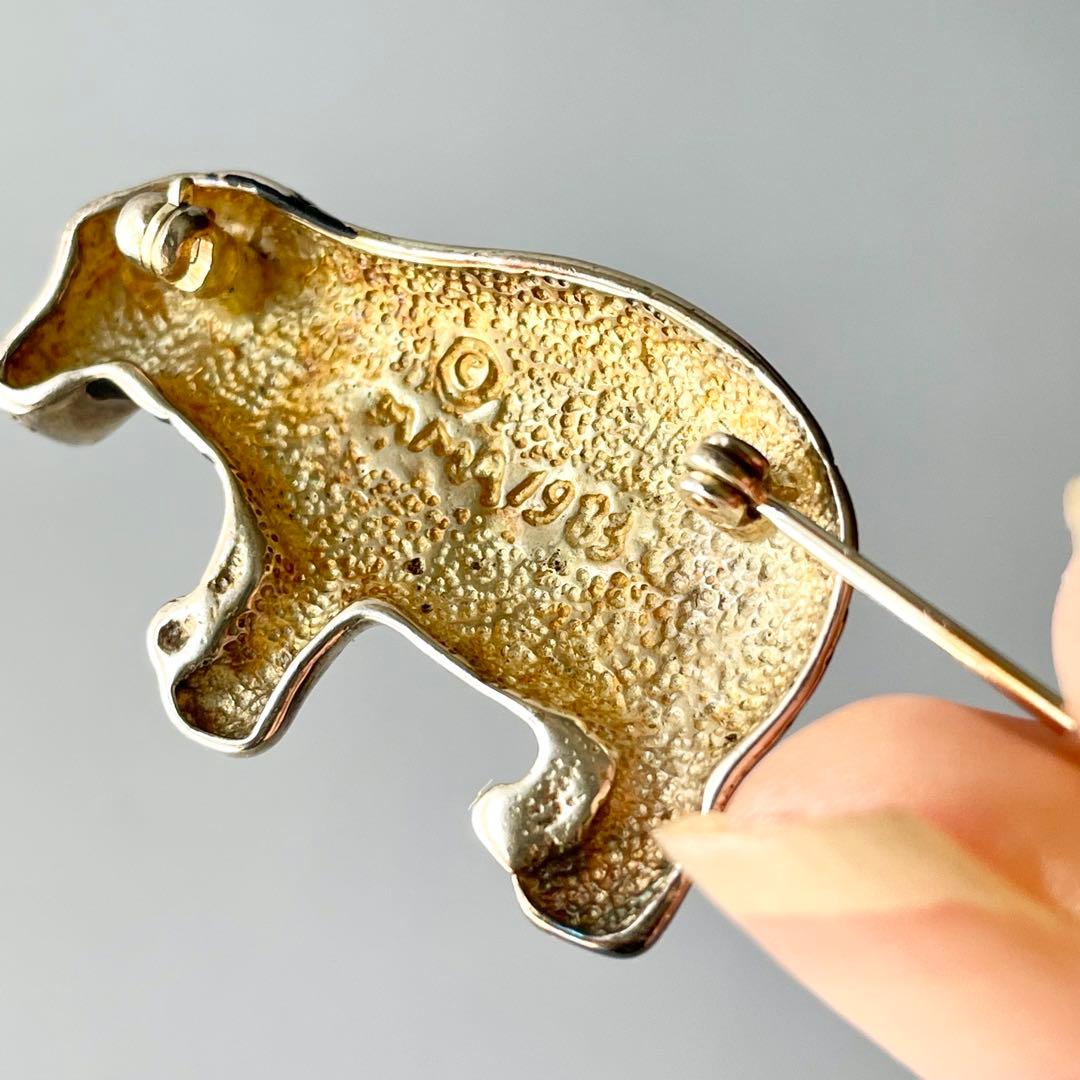 ヴィンテージ メトロポリタン美術館 MMA カバ ブローチ 1983 シルバー