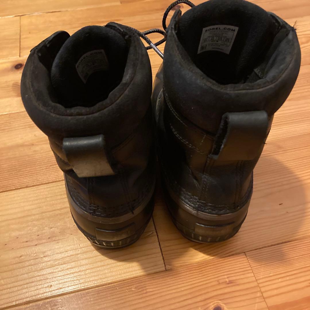 ソレル　ウインターブーツ　防水ブラックレースアップブーツ 27.5cm