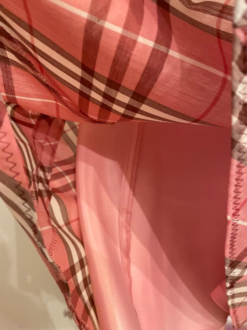 BURBERRY ピンク チェック ノースリーブ ワンピース サイズ36 - メルカリ
