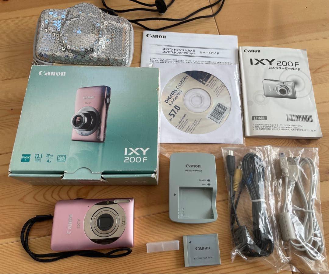 ケース＆SDカード付☆キャノンデジタルカメラCanon IXY200Fピンク
