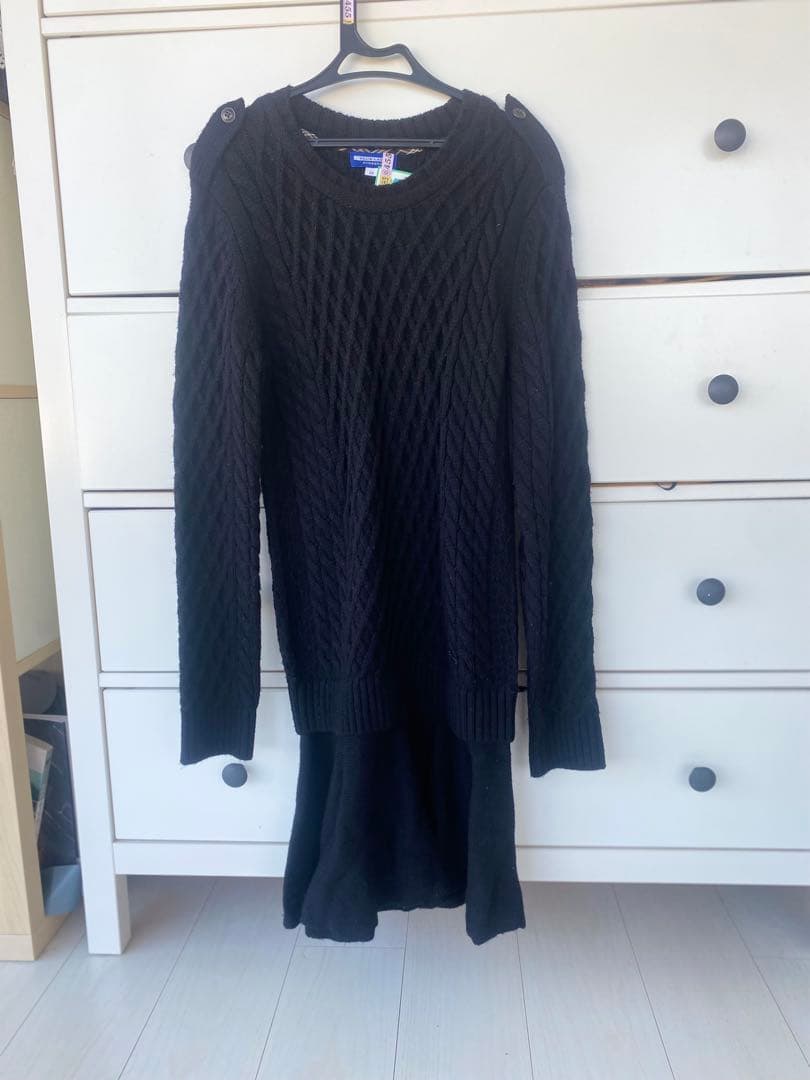 美品38】BURBERRY BLUE LABEL ケーブルニットワンピース - メルカリ