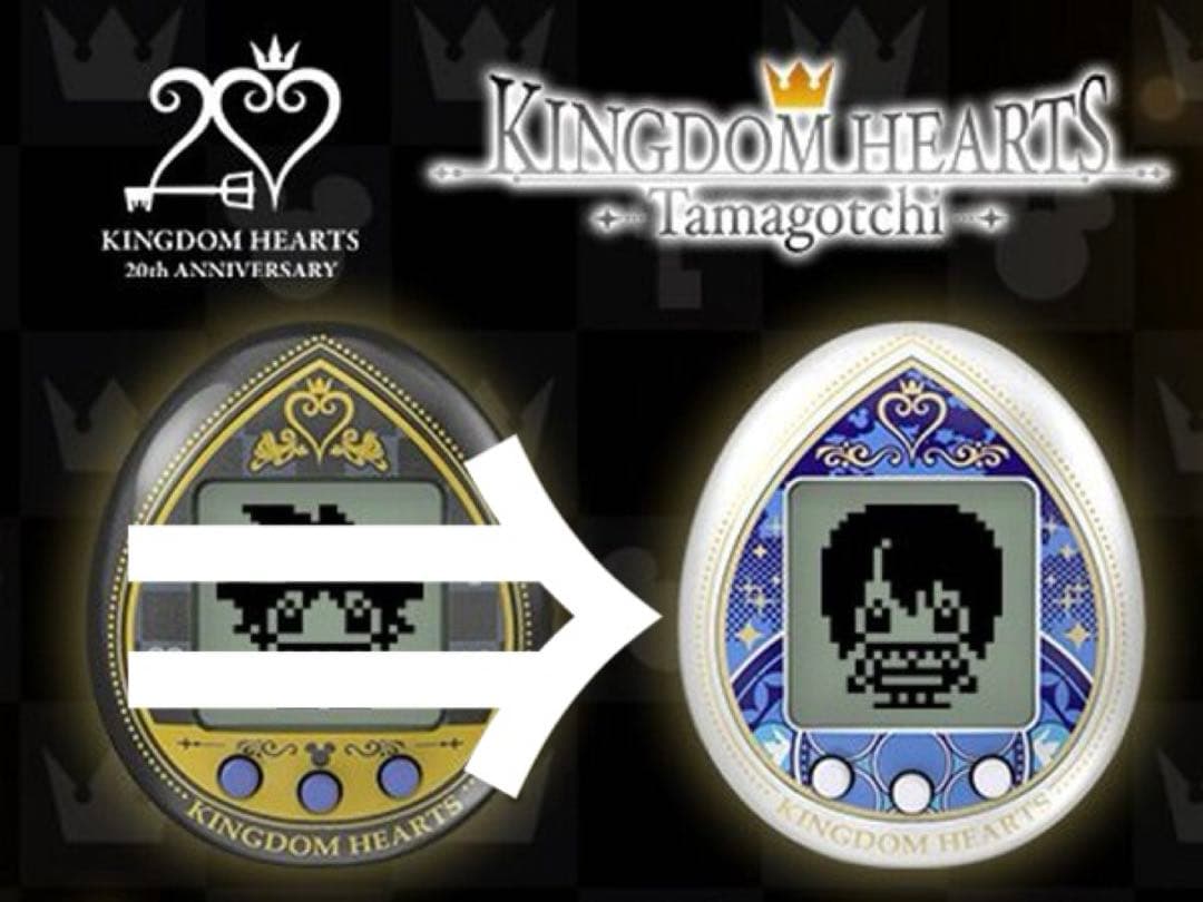 キングダムハーツ タマゴッチ 20周年記念 キングダム ハーツ」20周年コラボ「たまごっち」 黒と白基調の2モデル