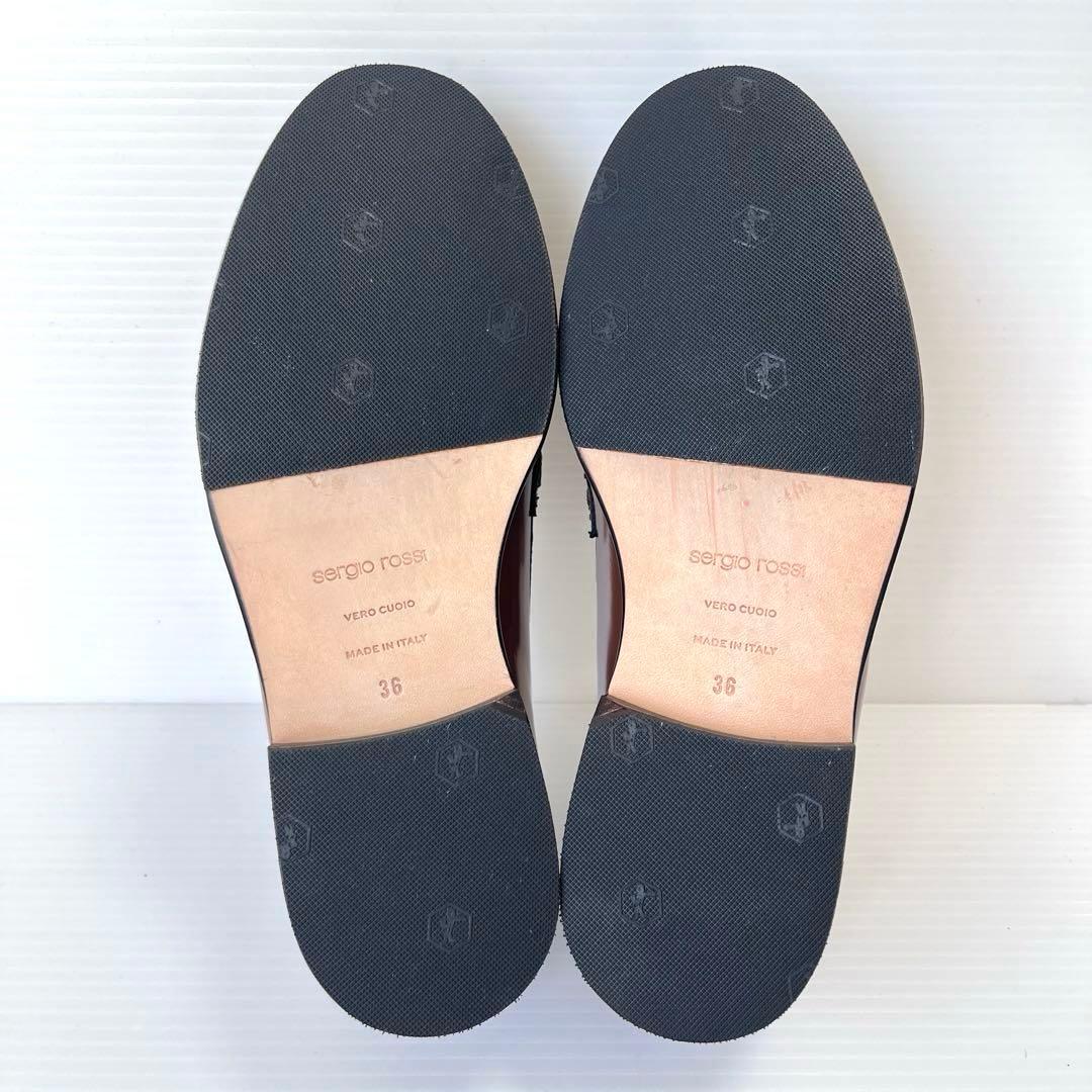 極美品✨ セルジオロッシ SR NORA ローファー ブラウン バックル 23