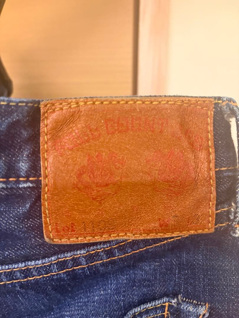 z*s様 フルカウント 1108 セルビッジ 濃紺 ストレート 革パッチ W31