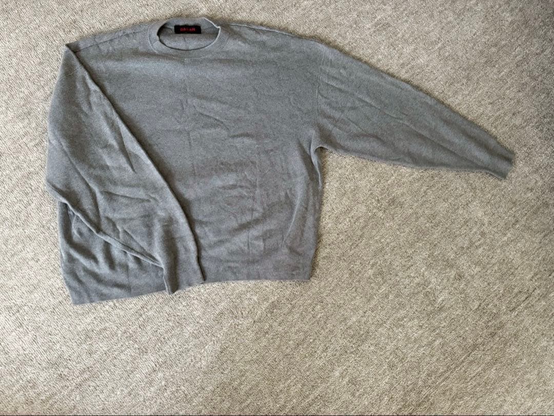 CABA N グレー 長袖セーター コットンカシミヤ クルーネックプルオーバー | CABaN(キャバン