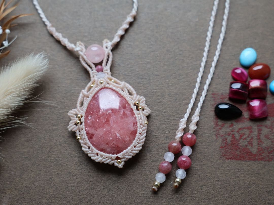 美景 ・* -MIKAGE-*・ インカローズネックレス　簡易鑑別書あり