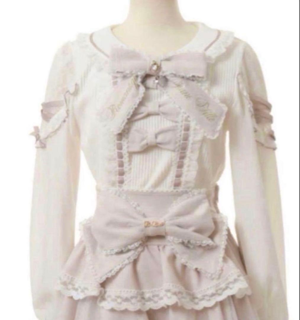 LIZLISA♥ティアラリボンリブカットブラウス ピンク - メルカリ