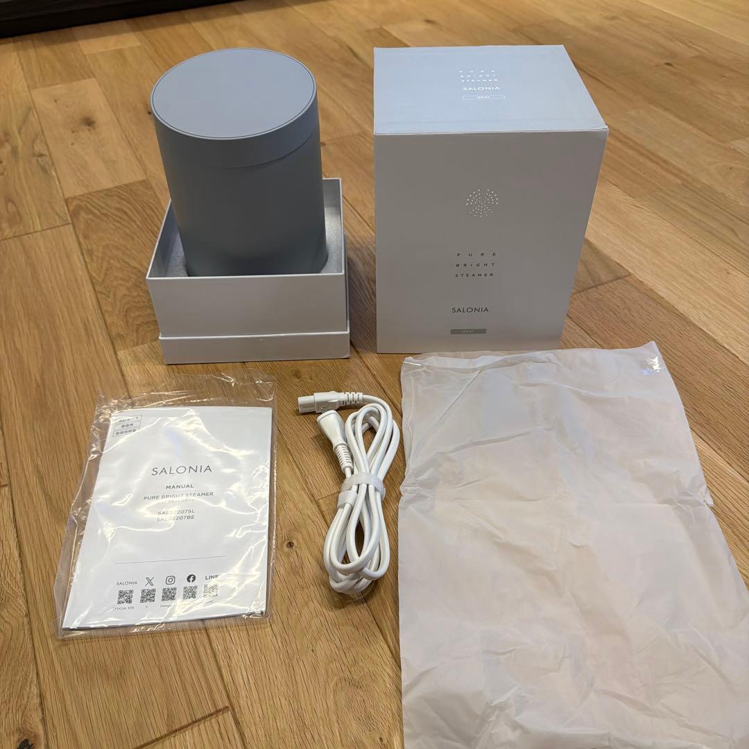 SALONIA フェイススチーマー グレー - メルカリ