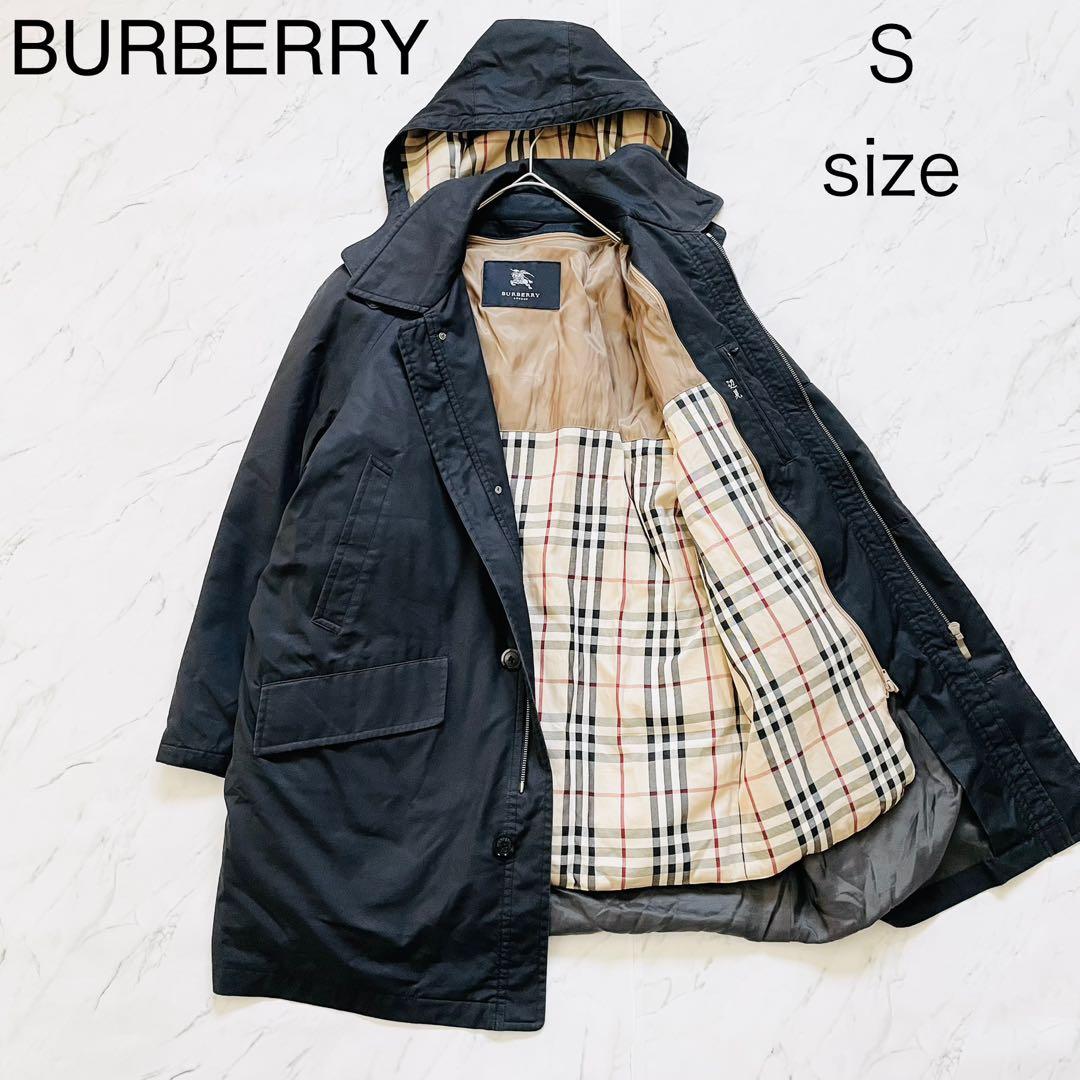 バーバリー モッズコート ダウンライナー付き ノバチェック フード付き