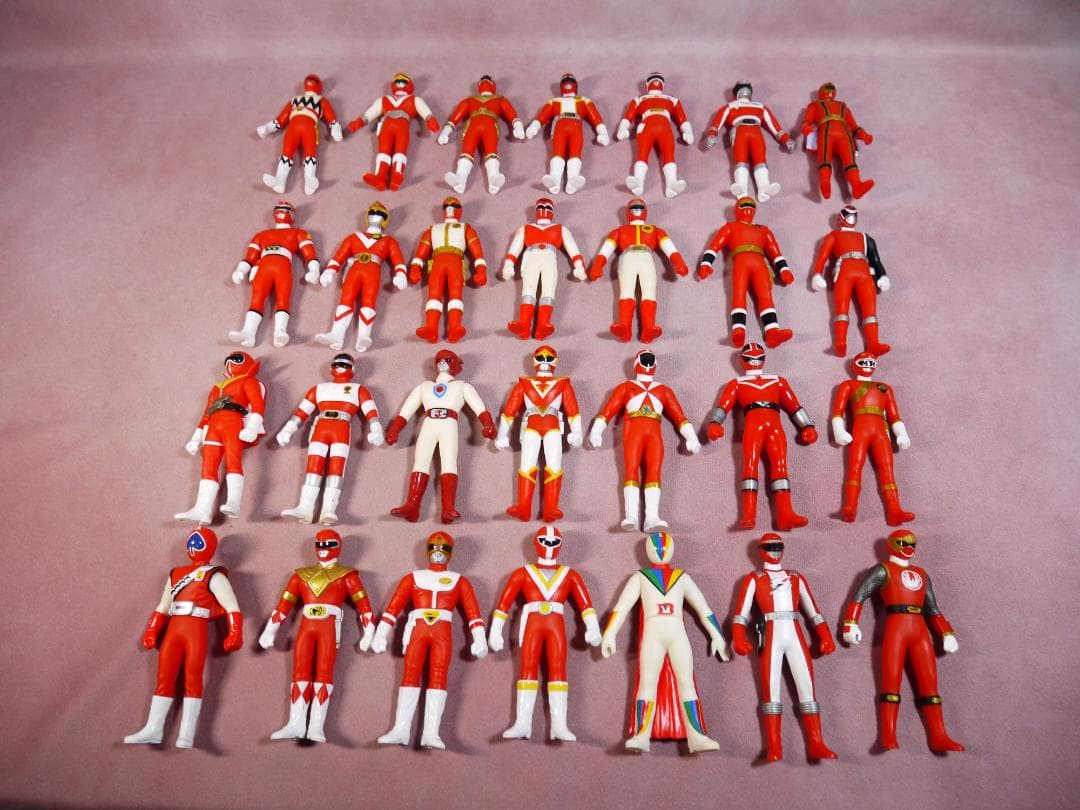 スーパー戦隊 30戦隊レッドヒーロー大集合 より ミニソフビ 28体セット