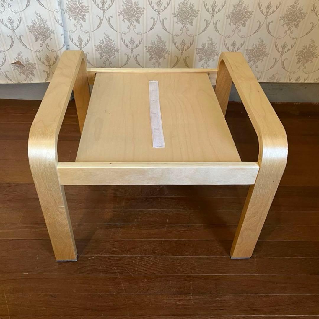 中古品】ナフコ スツール リックス オットマン ウッドフレーム 北欧調