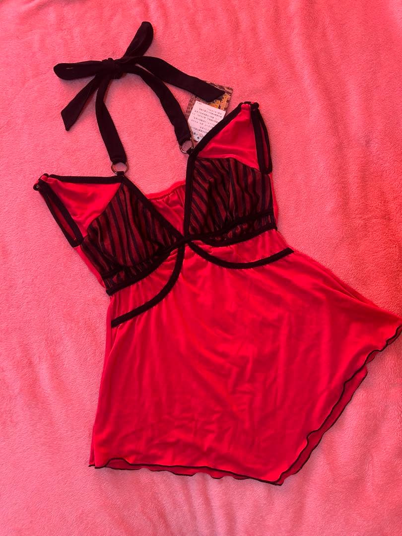 ら*S様 d.i.a. オフショルダー ホルターネック 黒レースと縁取りがポイン 2点セット] ホルターネックビキニ クロスデザイン[品番：NETW0001789