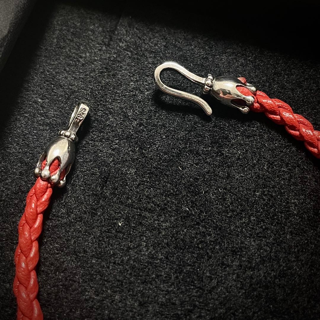 氷室京介Personal Jesus 赤レザー ブレスレット skull×onyx