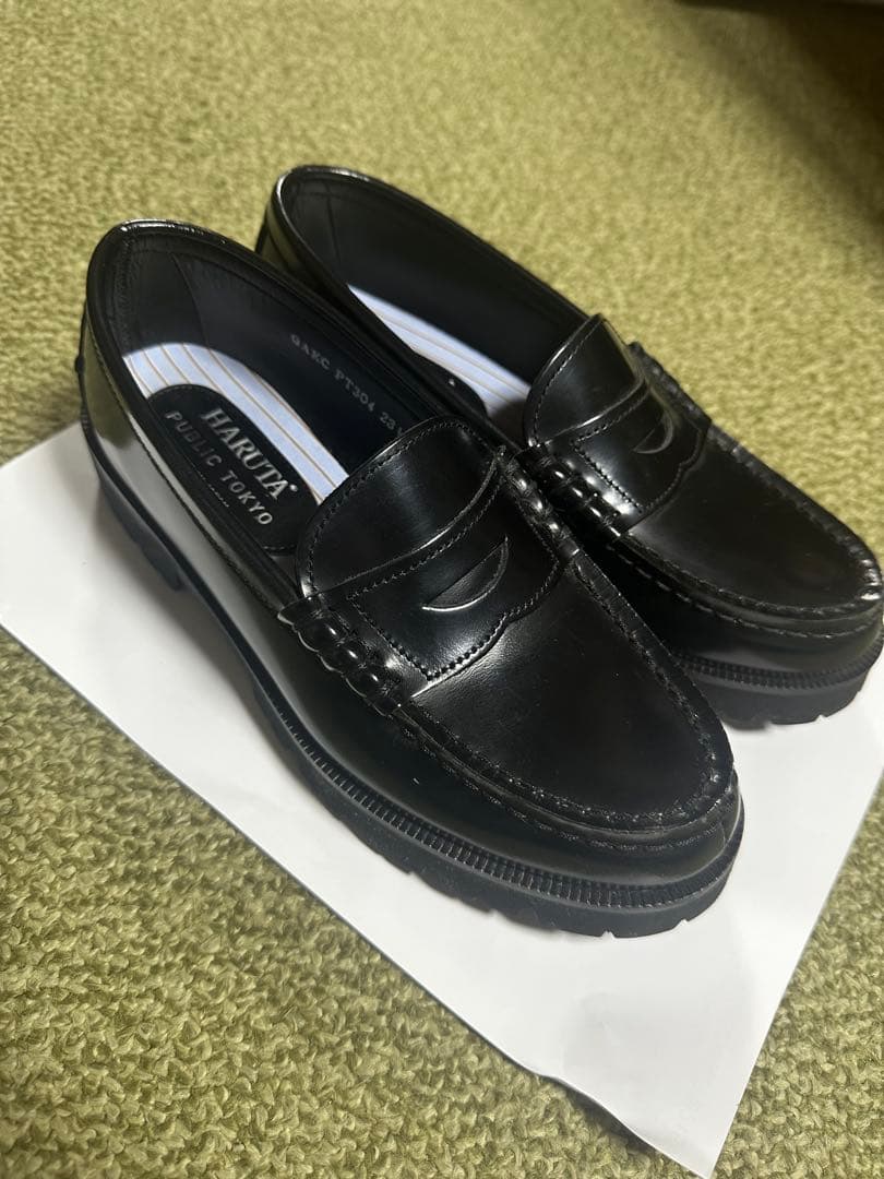 HARUTA×PUBLIC TOKYO トラックソールローファー ブラック 1 - メルカリ