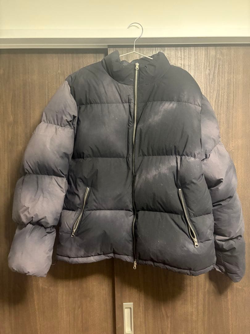 グレー ジッパー付きダウンジャケット WINDSTOPPER(R) PRODUCTS by GORE-TEX LABS キルティングダウン