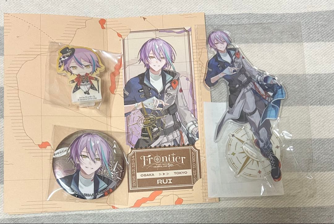 プロセカ 神代類 セカライ5th アクスタ、缶バッジ、チケット風カード