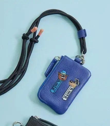 PEZ(ペッツ) ×ear 牛革/カードケース/スマホショルダー ネイビー