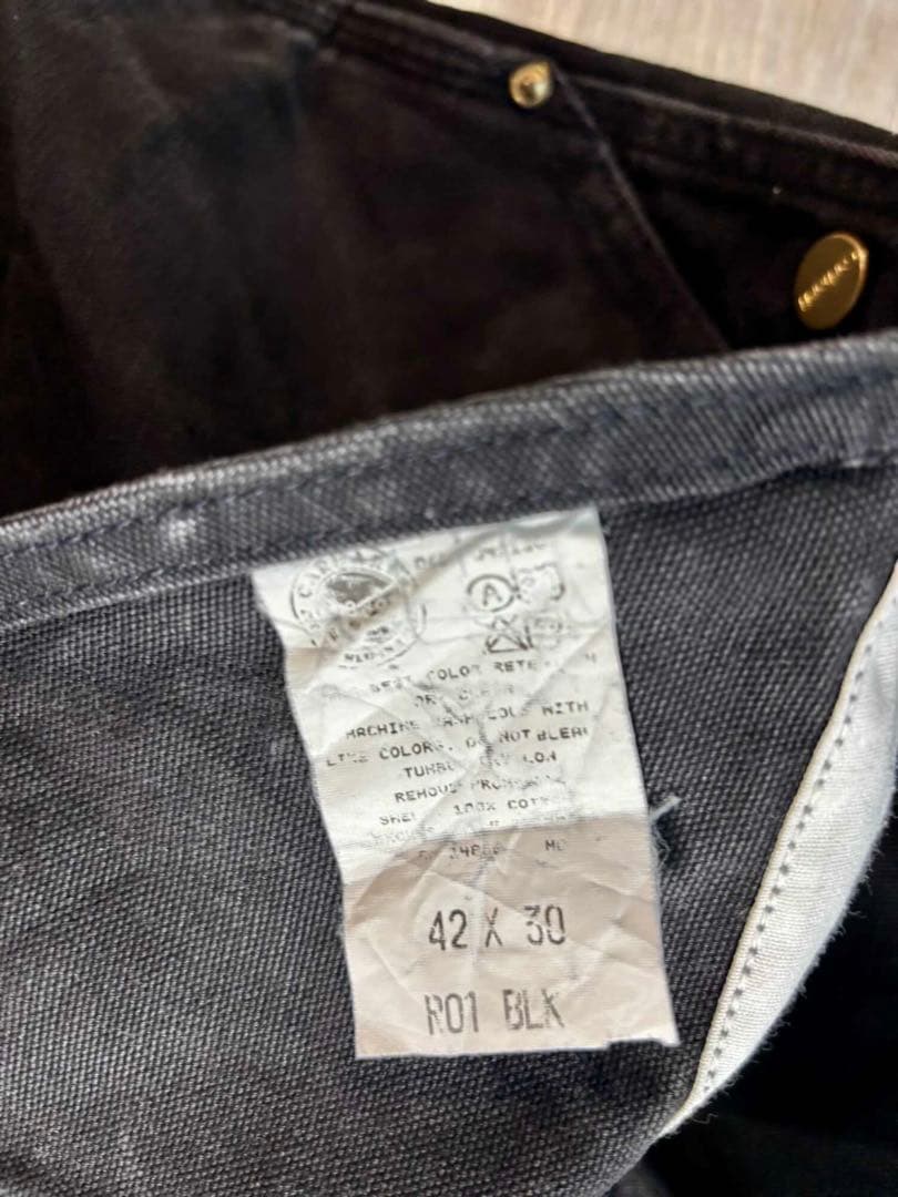 09 Carhartt ブラックダック オーバーオールフェード 墨黒／B01系