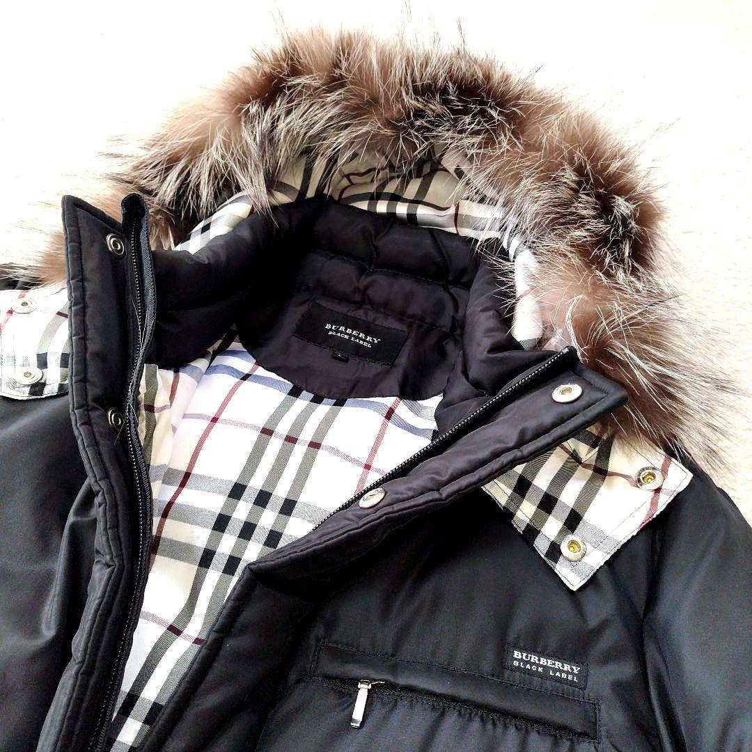 美品】バーバリーブラックレーベル ホワイトグースダウン フォックス