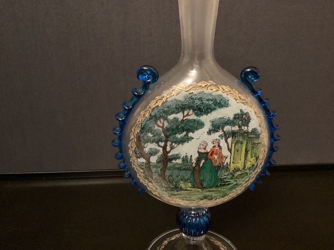 ベネチアンガラスムラーノガラス イタリア ガラス デキャンタ 13×H27cm