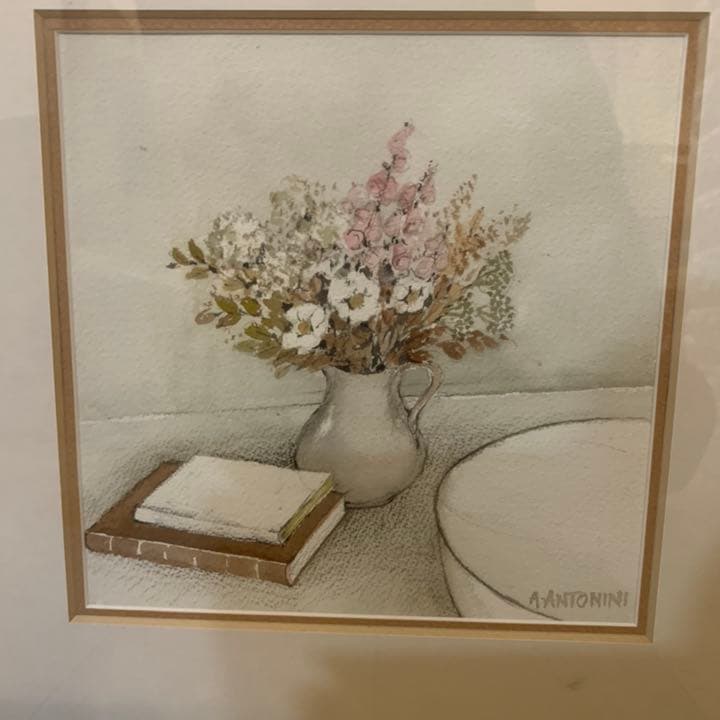 絵 A-ANTONINI アナピア・アントニーニ 水彩画 本と花 - work.wisbato.com