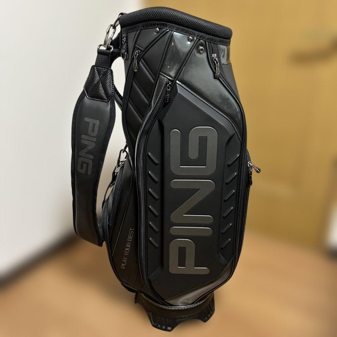 ぼ*ー様 ピンキャディバッグ　ブラック【良品】 PING（ピン） キャディバッグ メンズ CB-P2401 オーセンティックワン