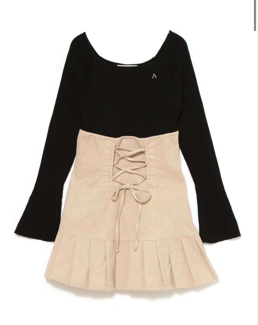 ワンピース andmary High waist velour mini dress ANDMARY】Betty velour mini dress