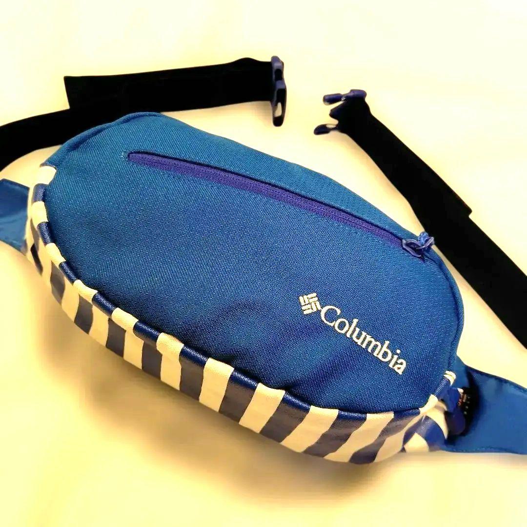 00s y2k コロンビア 収納多数 ボディバッグ ワンショルダー 青/白