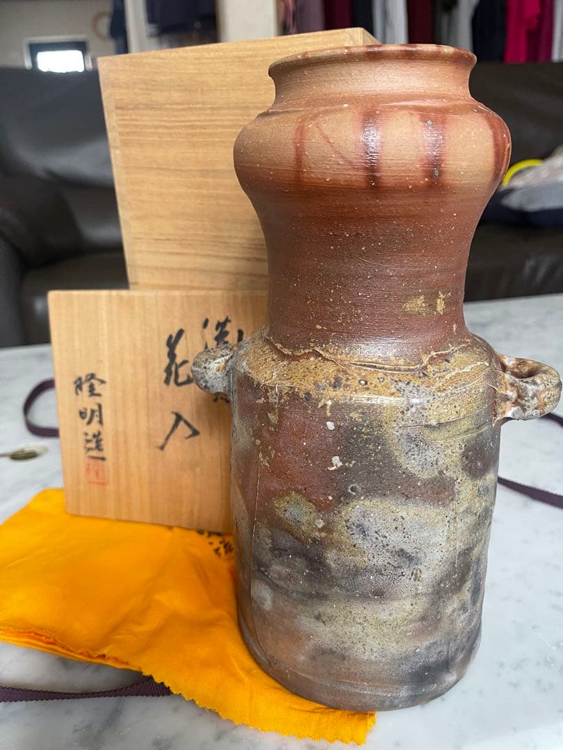 備前焼 陶磁器「木村隆明 備前 花入」陶印 共箱 共布ZBP 備前焼 木村 隆明 花入 : アンティーク慈光 - 通販 - Yahoo!ショッピング