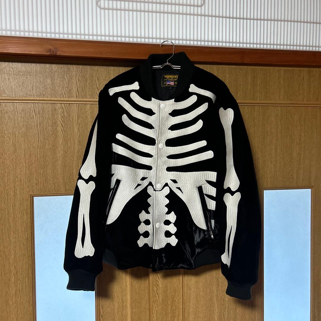 VANSON 50th anniversaryスカルボーンジャケット ベルベット