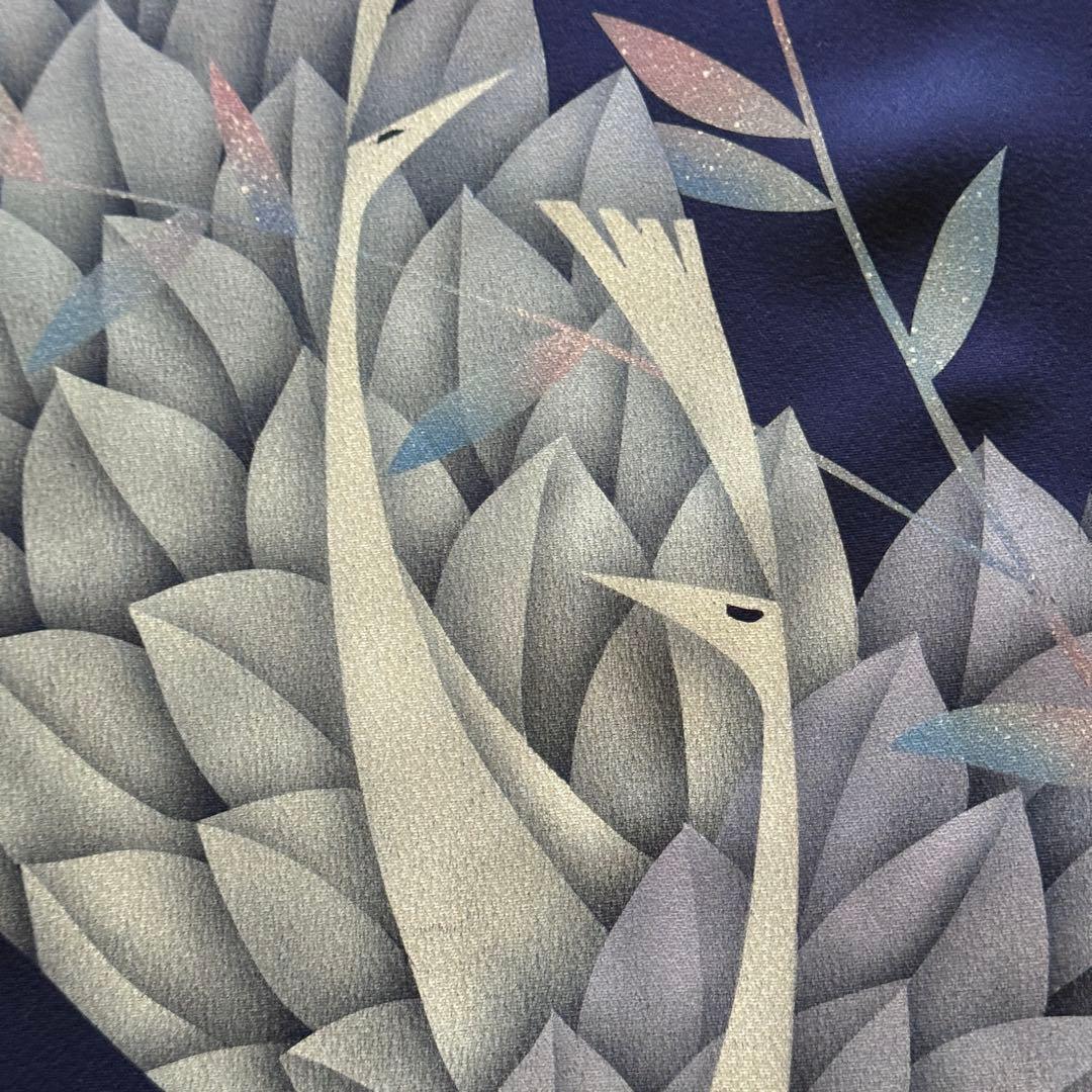 振袖フルセット トールサイズ 正絹長襦袢つき 紺色 成人式 159〜169