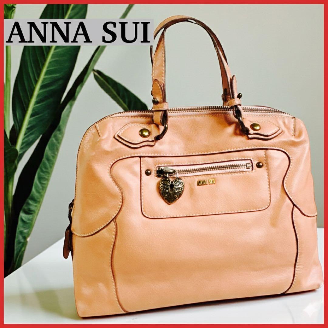 アナスイ トートバッグ 2way ショルダー レザー ハート バタフライ A4