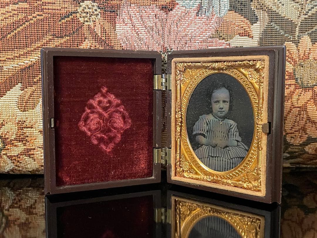 ダゲレオタイプ アンティークフォト ユニオンケース付き 女の子