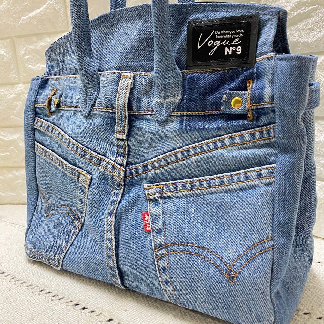 デニムリメイク フラップ付きトートバッグ Sサイズ 錠付き - メルカリ
