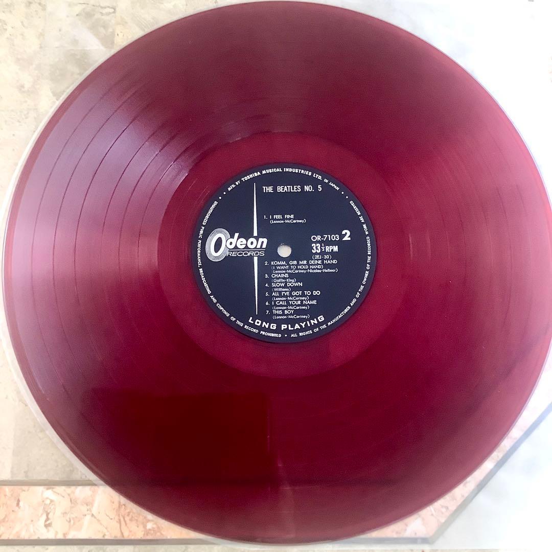 激レア!極美品! 1965年初版盤 赤盤1stプレス ビートルズ NO.5 - メルカリ