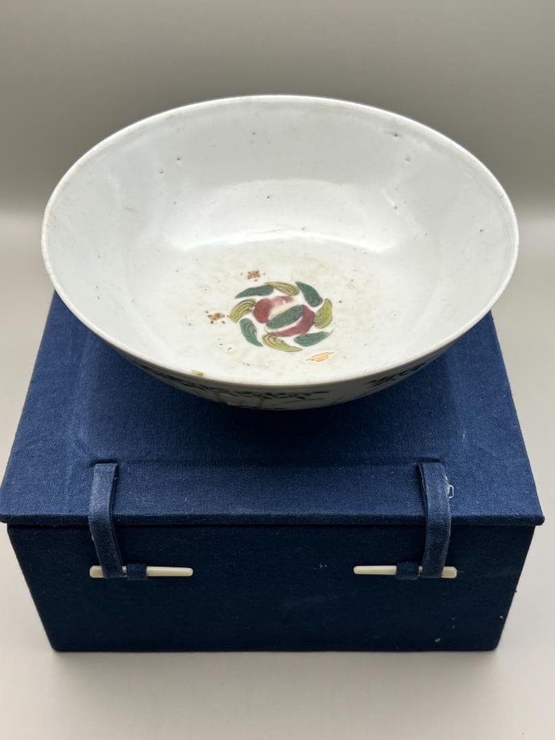 海】中国美術 清末民国期 粉彩碗 直径16.3㎝ 手絵 時代物 古董