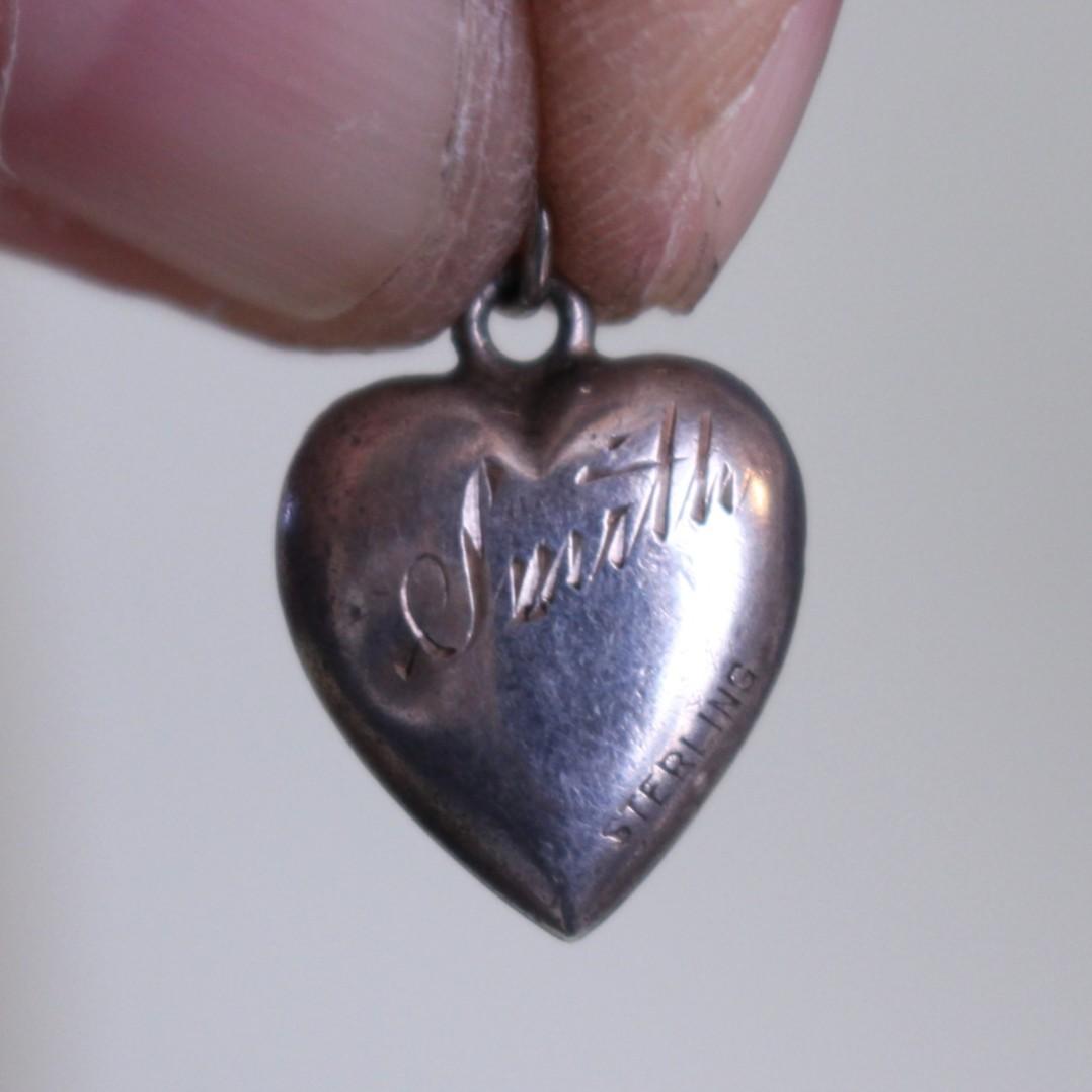 40s スウィートハートジュエリー 古着に 花 シルバー ギフトに 勿忘草