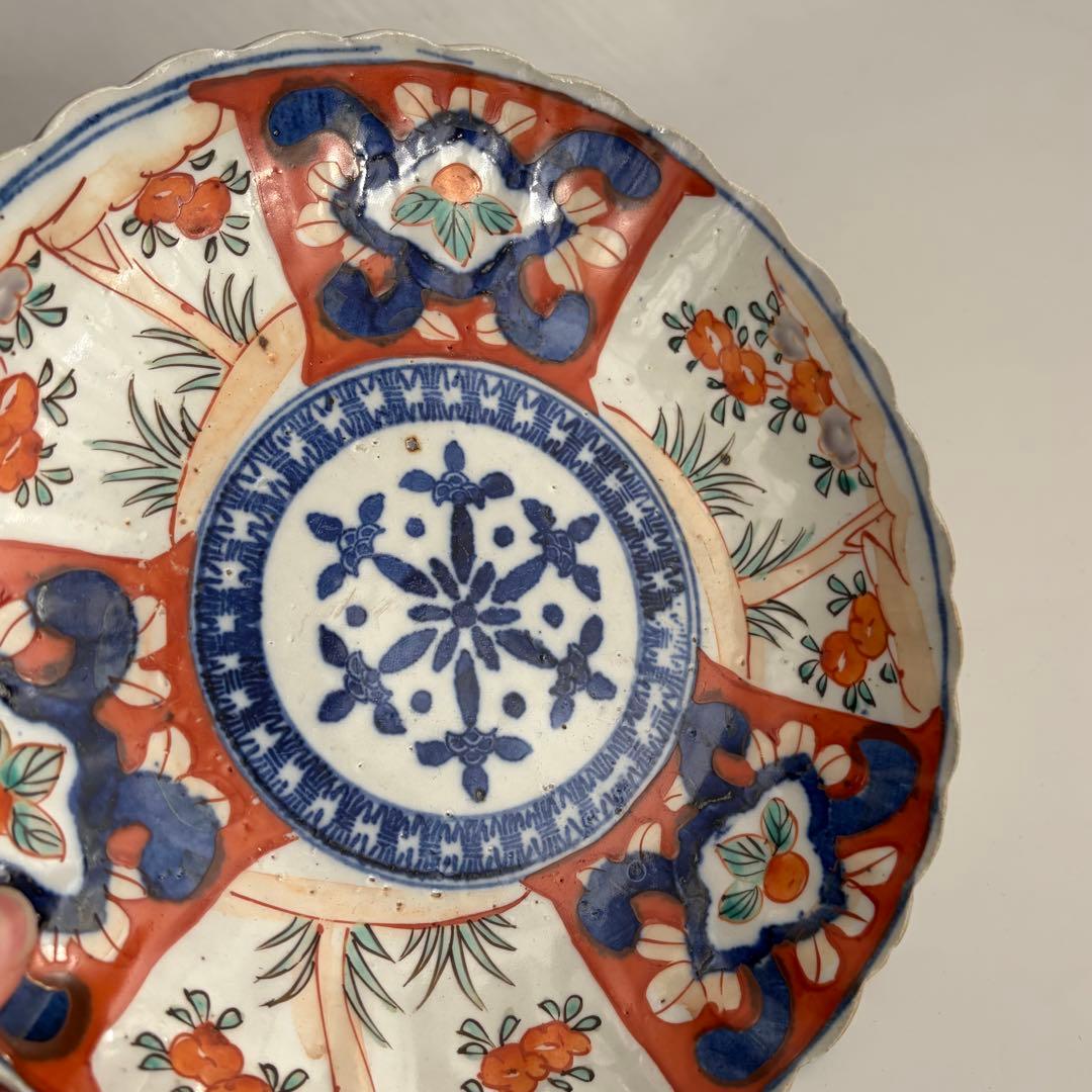 2点 蔵出し 明治 大皿 伊万里焼 骨董 古伊万里 アンティーク 色絵 染付