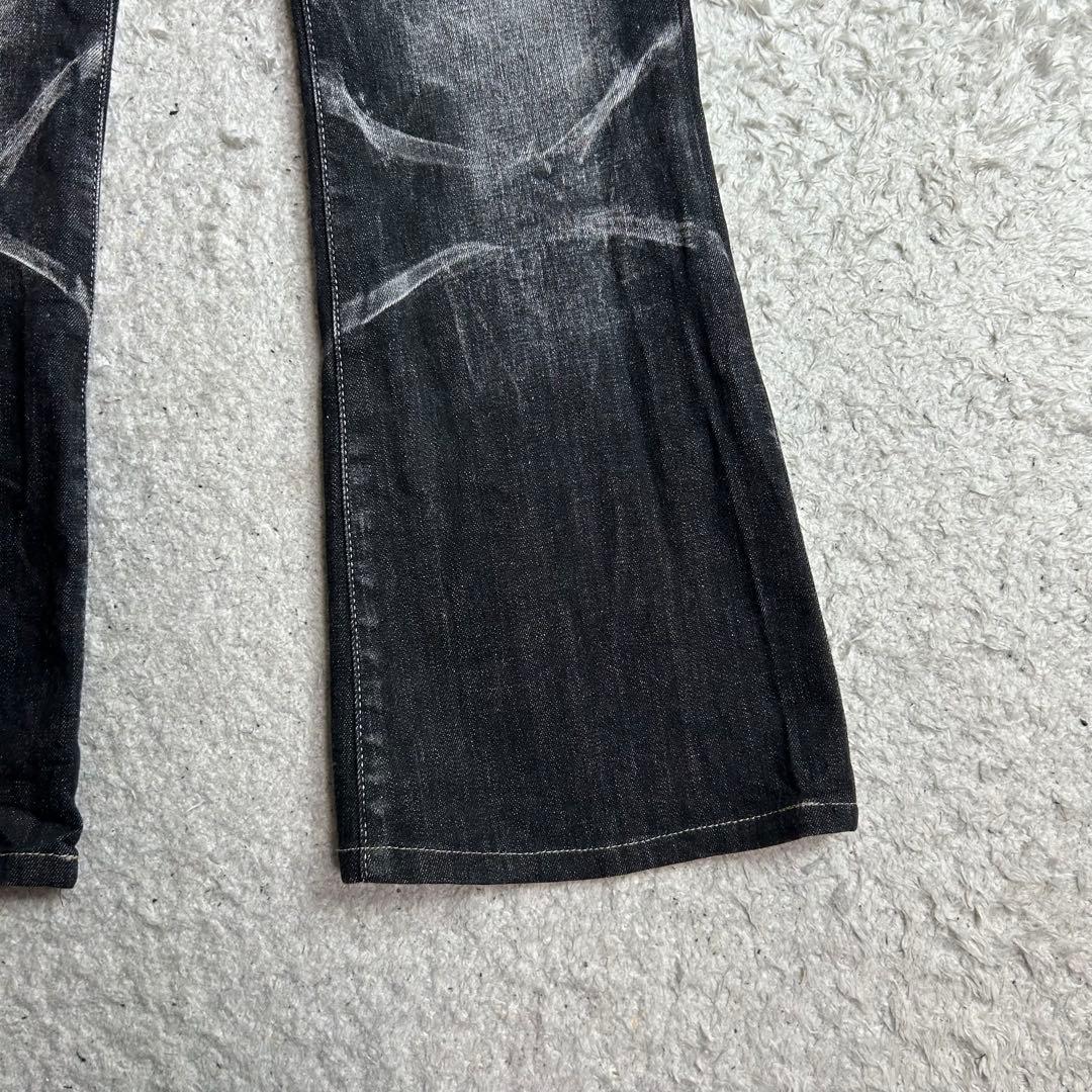 TORNADO MART トルネードマートy2k 鬼ヒゲ ブラックフレアデニムM